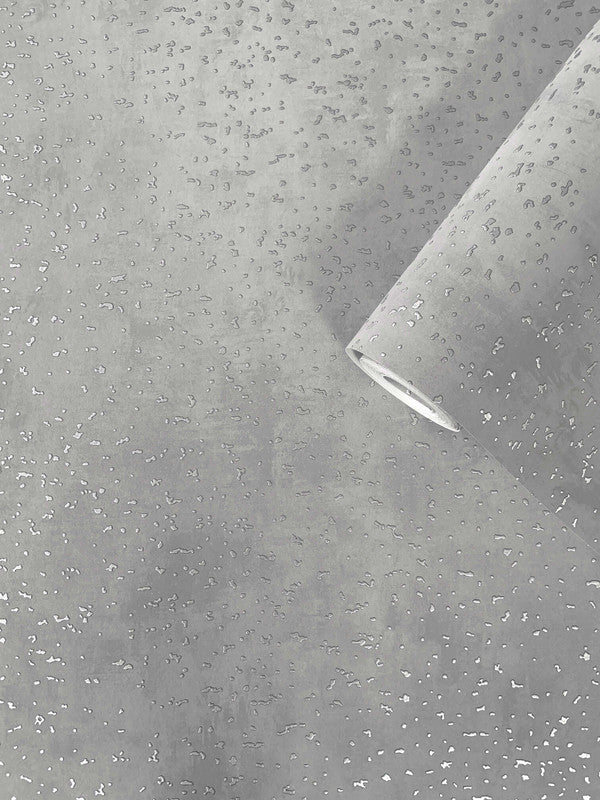Spot Abstract Wallpaper in Grey Silver
