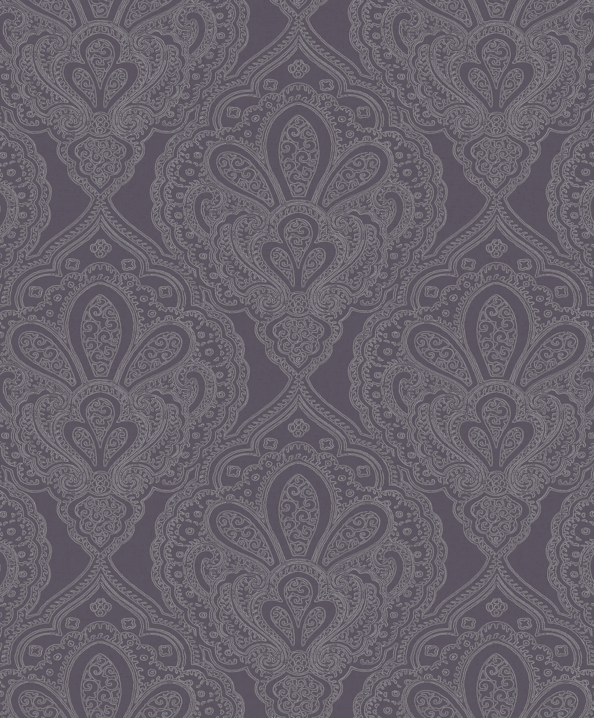sample mehndi damask purple silver from the emporium collection by galerie wallcoverings 1