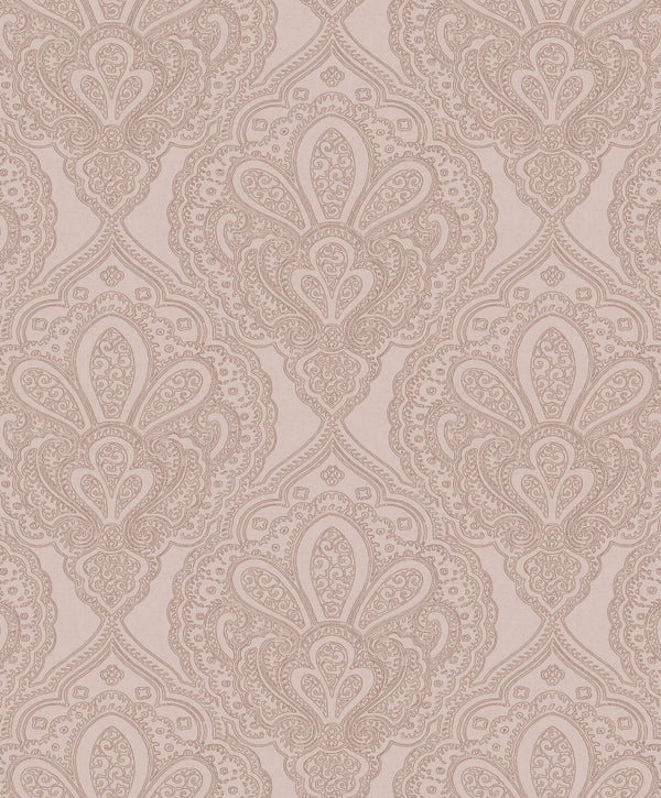 Mehndi Damask Pink/Rose Gold from the Emporium Collection by Galerie Wallcoverings
