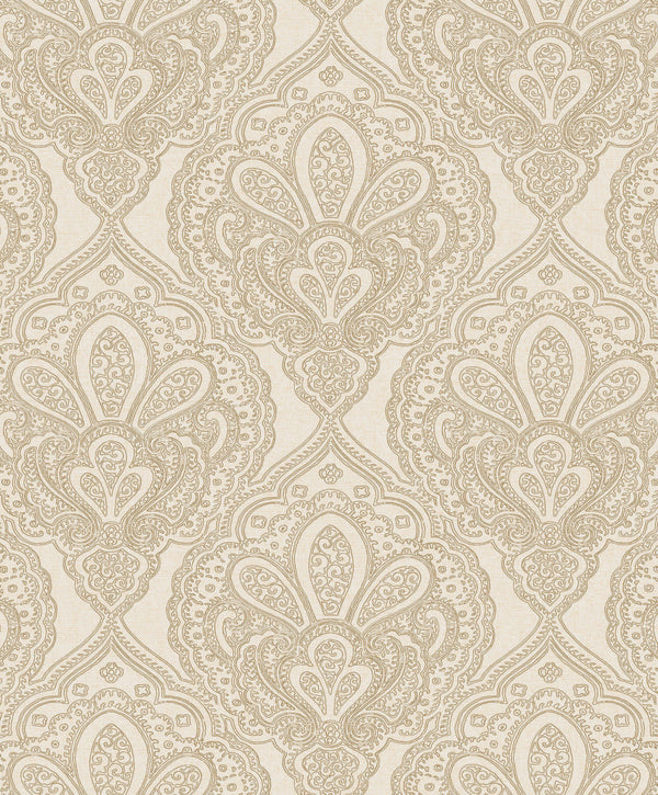Mehndi Damask Gold from the Emporium Collection by Galerie Wallcoverings