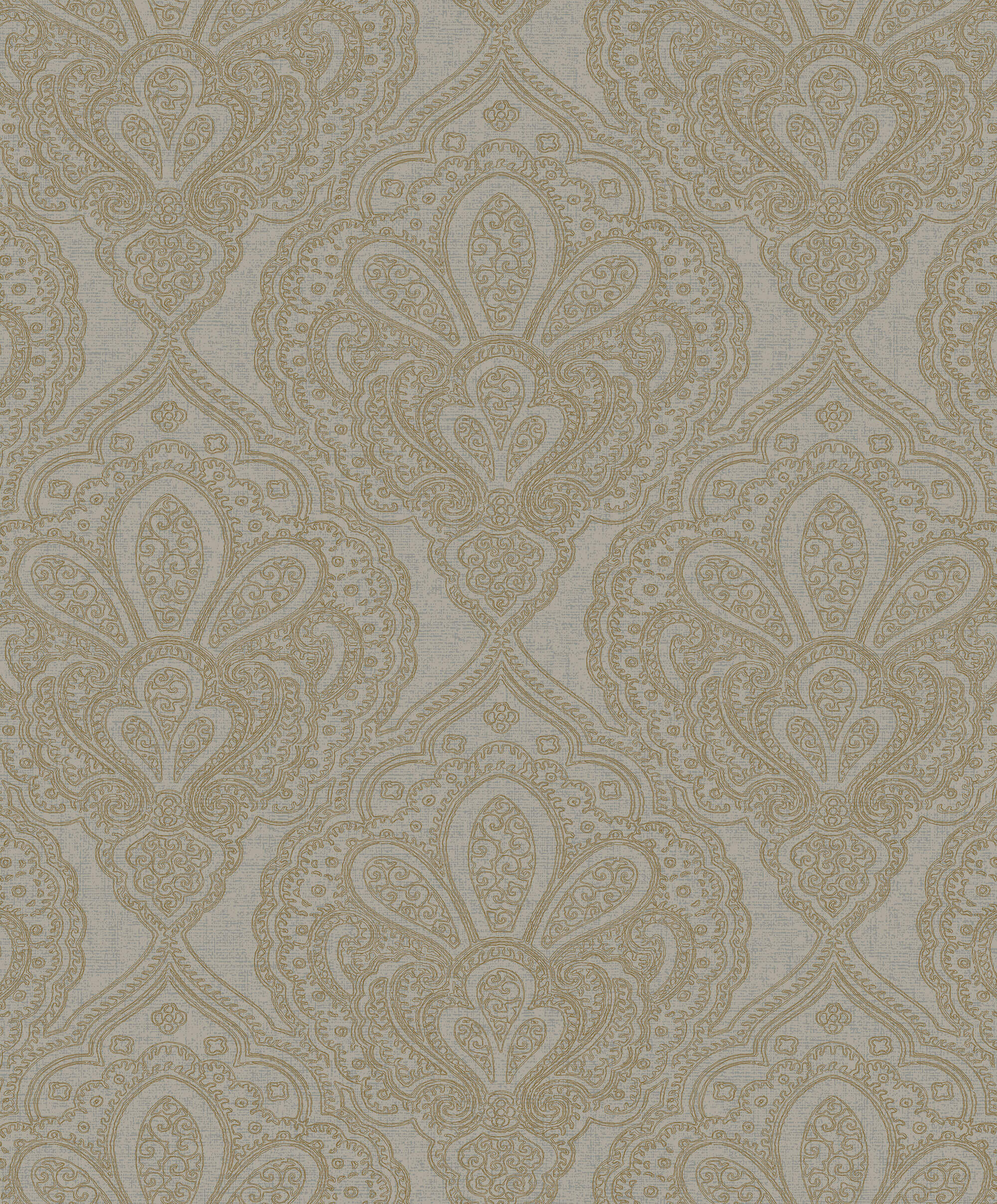 Mehndi Damask Grey/Gold from the Emporium Collection by Galerie Wallcoverings