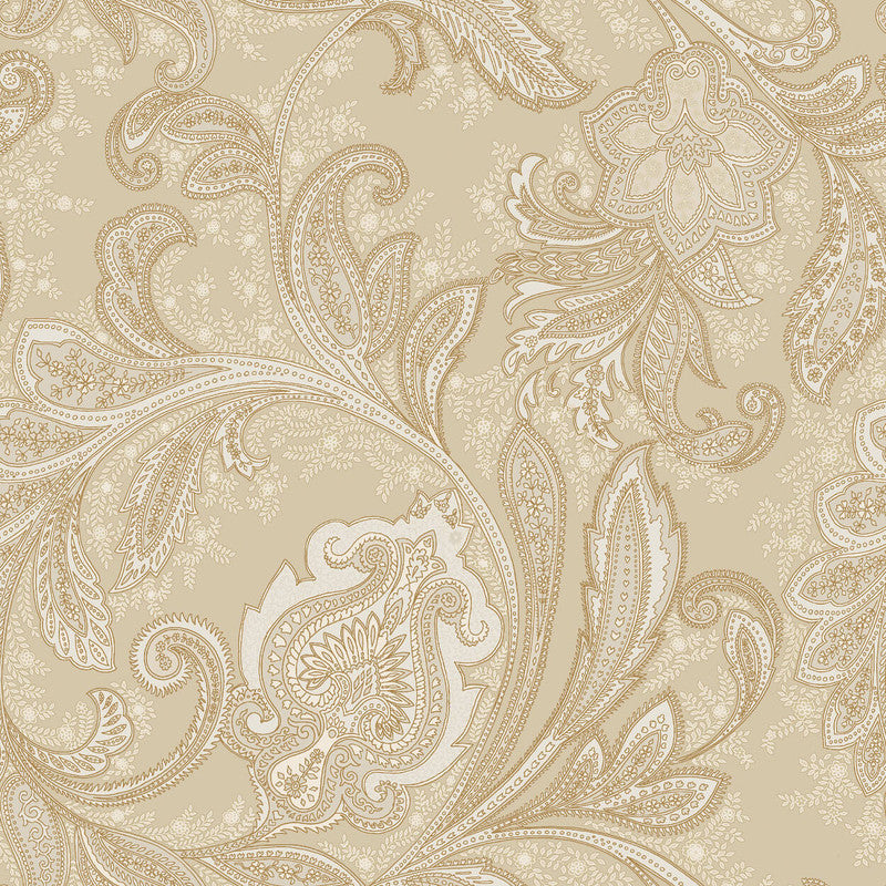 Sample Paisley Wallpaper in Beige