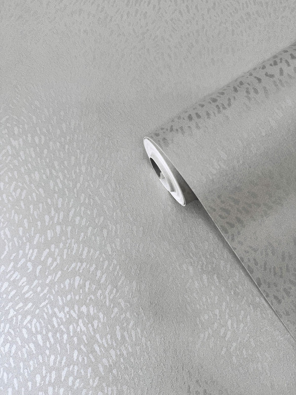 Fan Fleck Wallpaper in Silver Grey