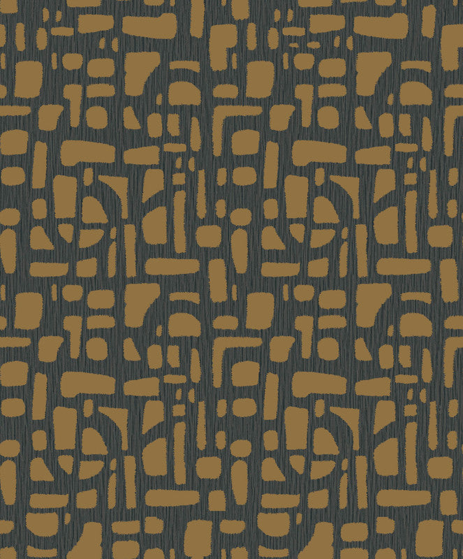 Sample Chunky Geo Wallpaper in Rose Gold/Blue