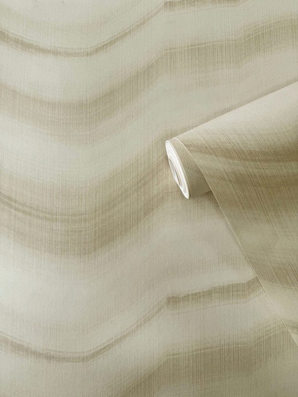 Cloudy Stripe Wallpaper in Beige