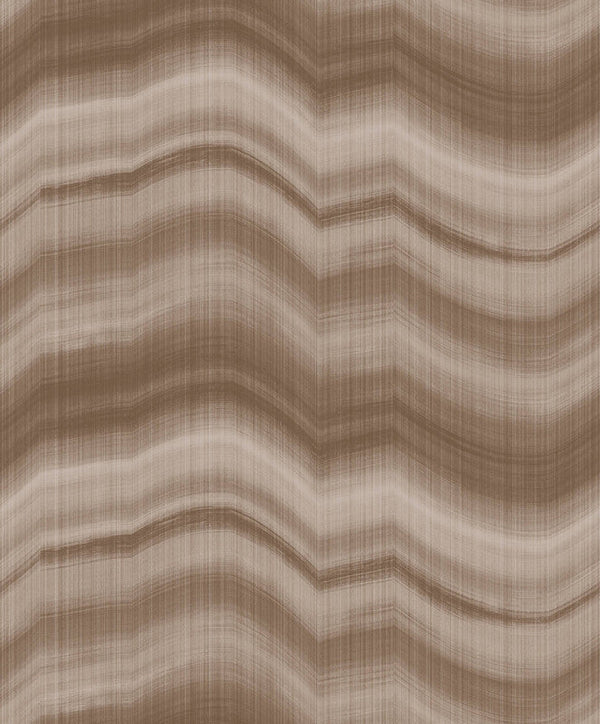 Cloudy Stripe Wallpaper in Bronze Brown
