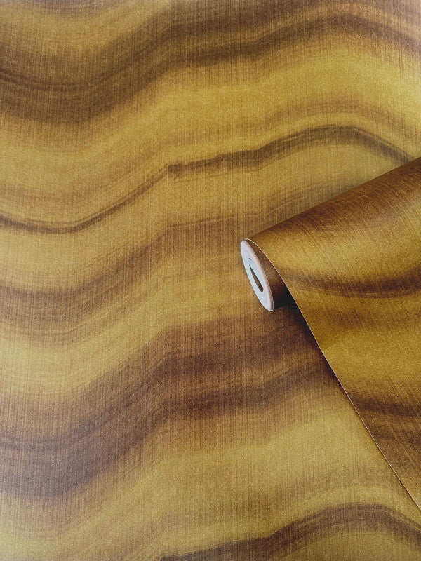 Cloudy Stripe Wallpaper in Gold