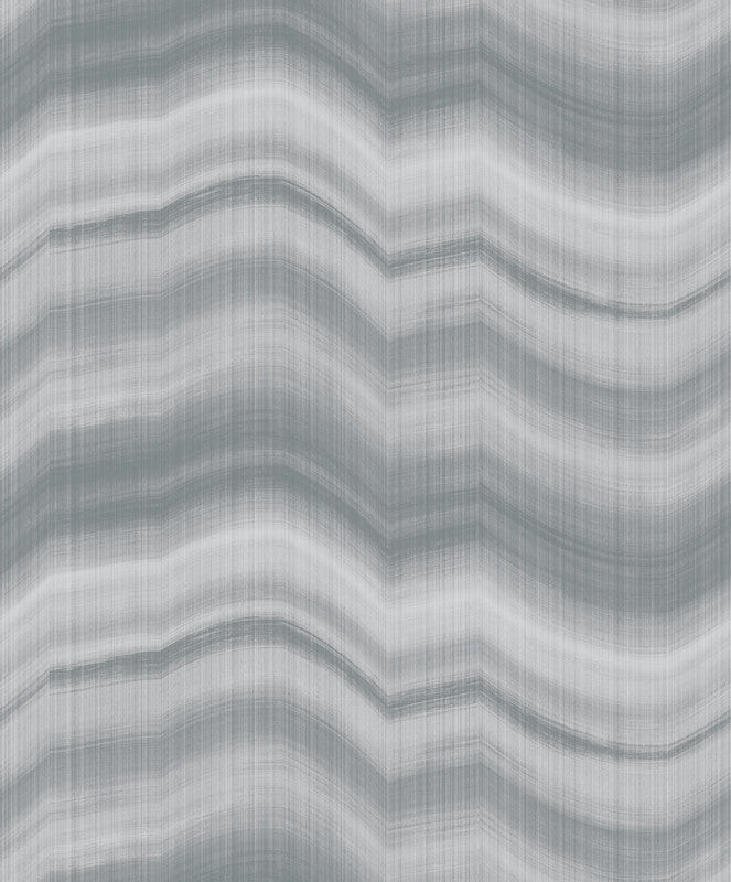 Cloudy Stripe Wallpaper in Silver Grey