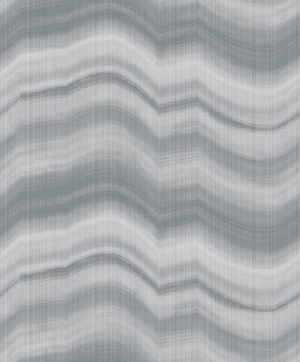 Cloudy Stripe Wallpaper in Silver Grey