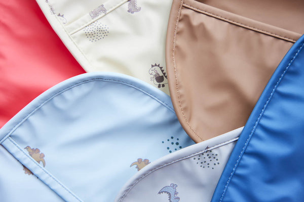 dino bib set in clay and blue 2