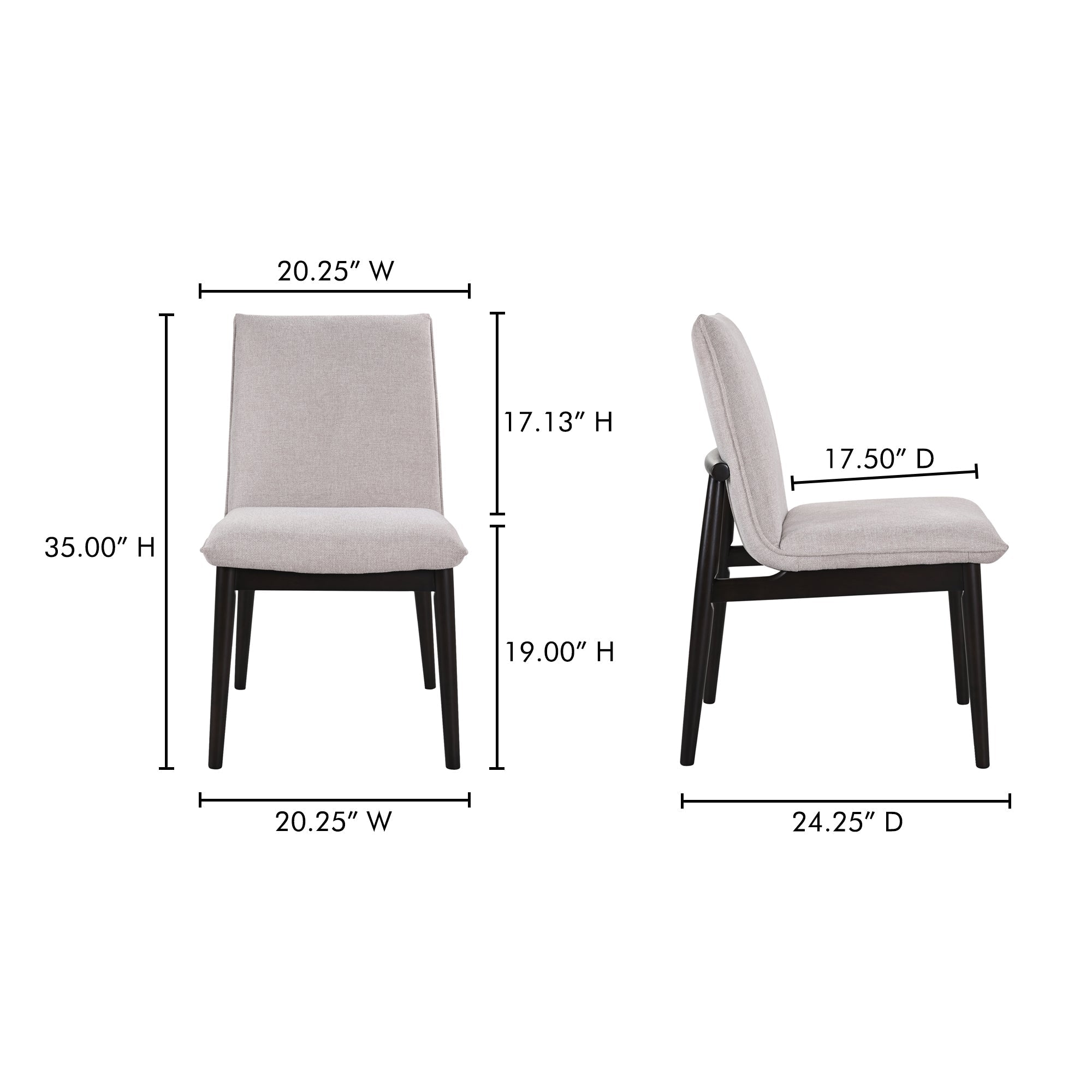 Charlie Dining Chair Set Of 2 Moes Home Collection Mhc Eq 1023 34 13