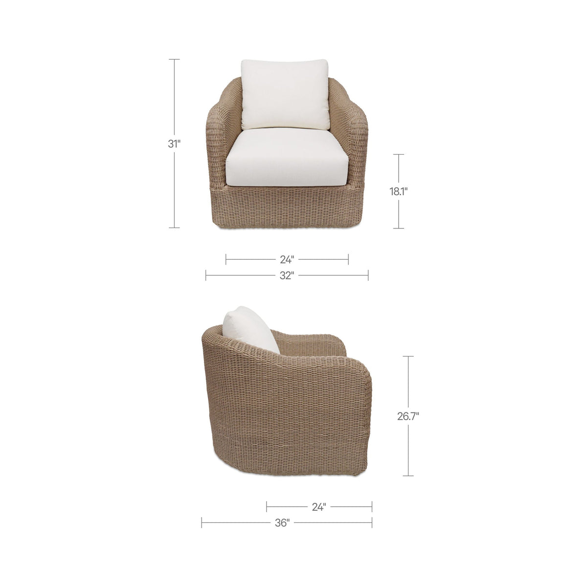 Bodhi Outdoor Swivel Accent Chair
