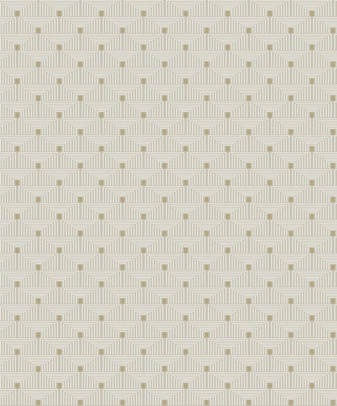 Geo Key Wallpaper in Cream/Gold