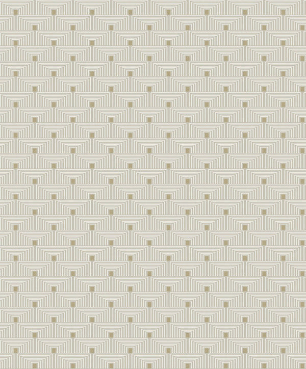 Geo Key Wallpaper in Cream/Gold