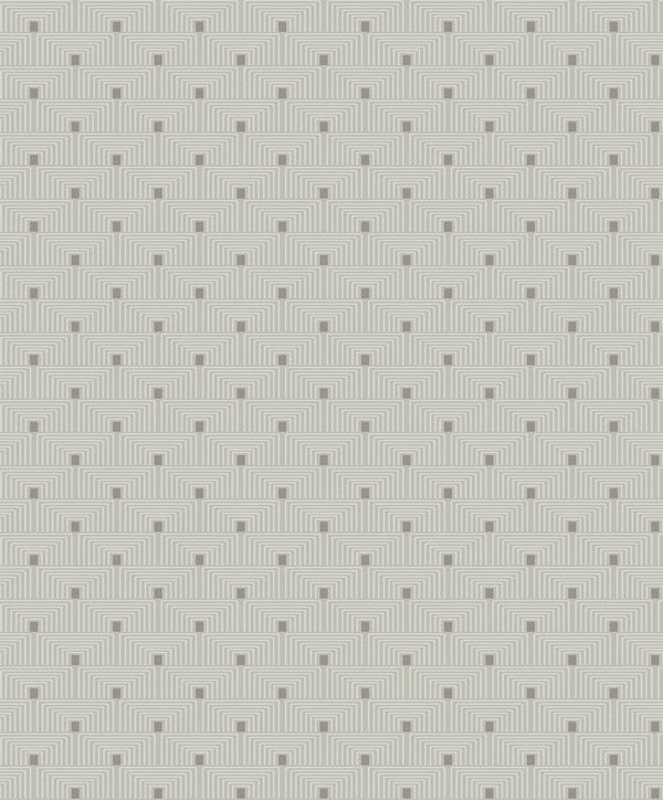 Geo Key Wallpaper in Cream/Silver