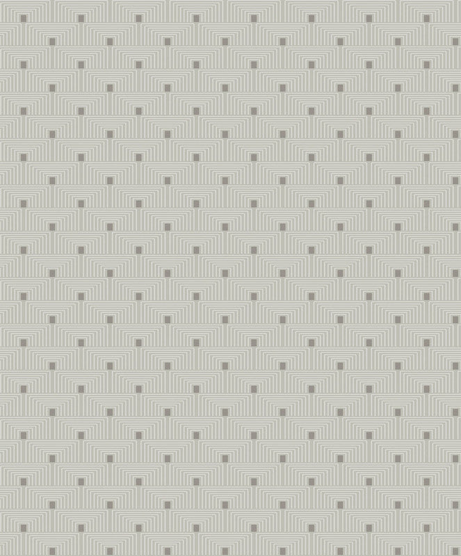 Sample Geo Key Wallpaper in Cream/Silver