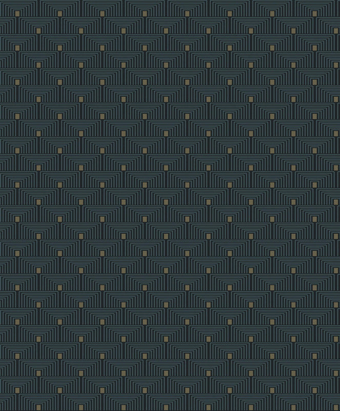 Geo Key Wallpaper in Blue/Gold