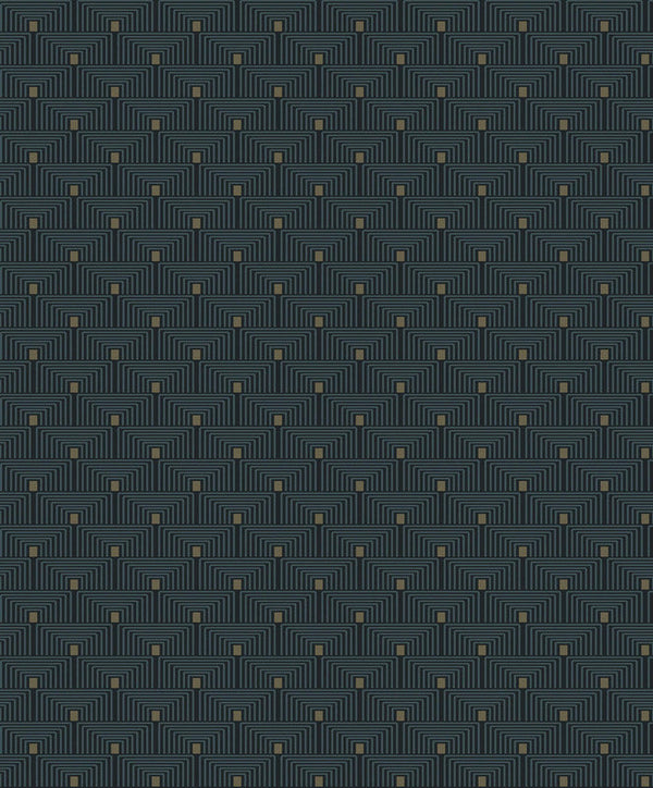 Geo Key Wallpaper in Blue/Gold