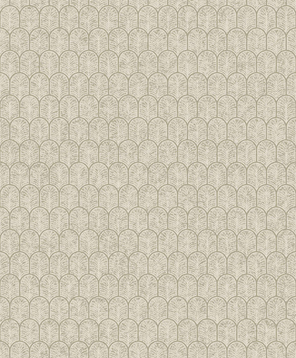 Geo Arch Art Deco Wallpaper in Cream/Bronze