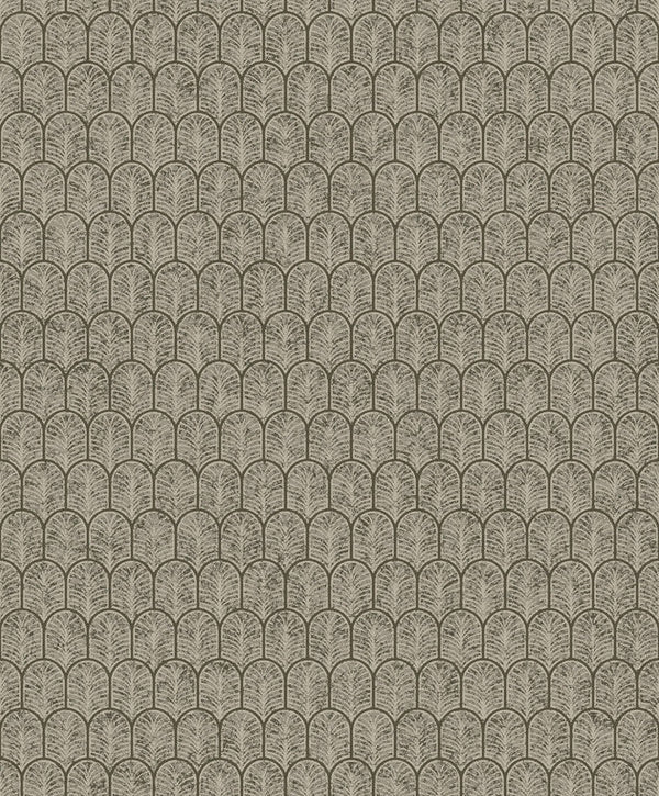Geo Arch Art Deco Wallpaper in Bronze Brown