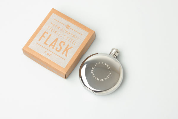 stainless steal hip flask 5 oclock somewhere 4