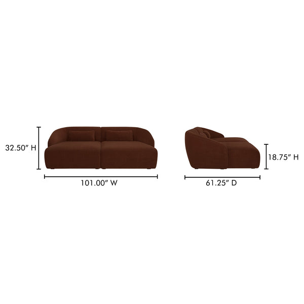 Amelia Double Chaise Modular Sectional Moes Home Collection Mhc Fo 1022 03 15