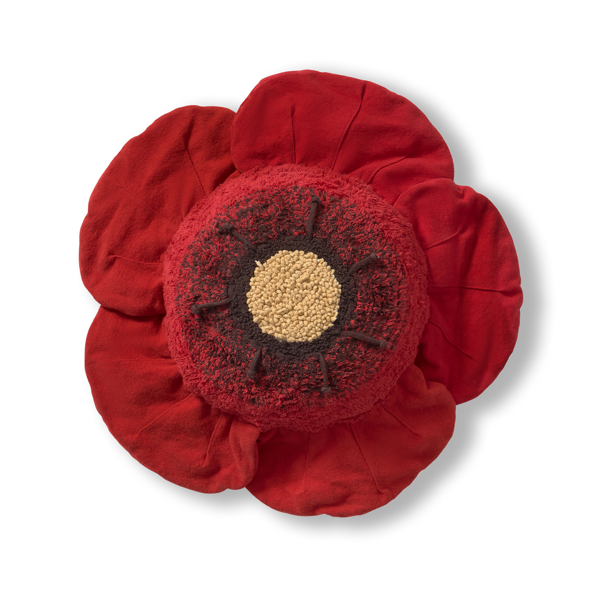 Red Poppy Floor Cushion Lorena Canals Sc Poppy Red 1