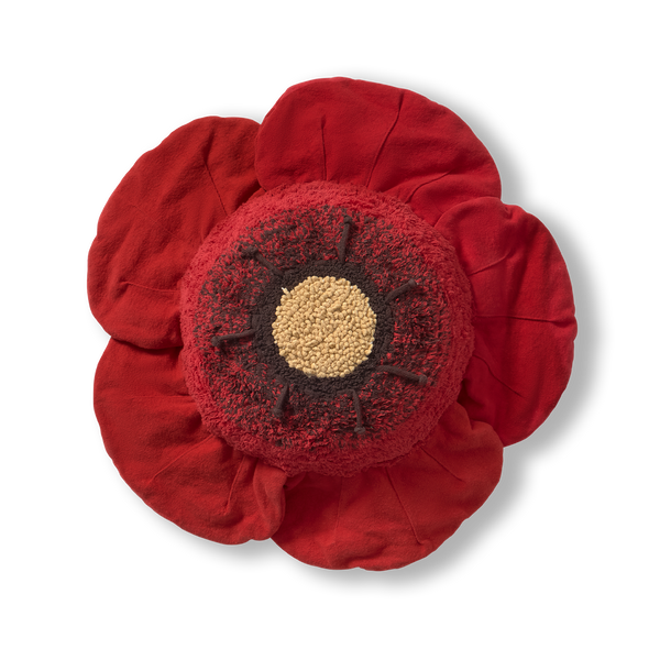 Red Poppy Floor Cushion Lorena Canals Sc Poppy Red 1