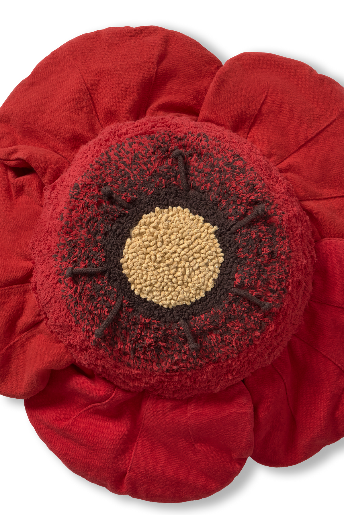 Red Poppy Floor Cushion Lorena Canals Sc Poppy Red 2