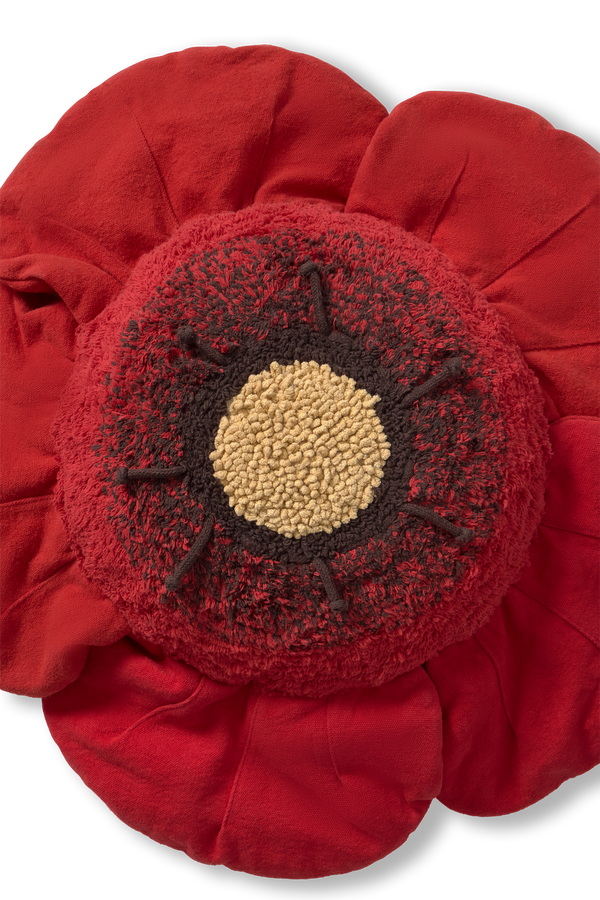 Red Poppy Floor Cushion Lorena Canals Sc Poppy Red 2