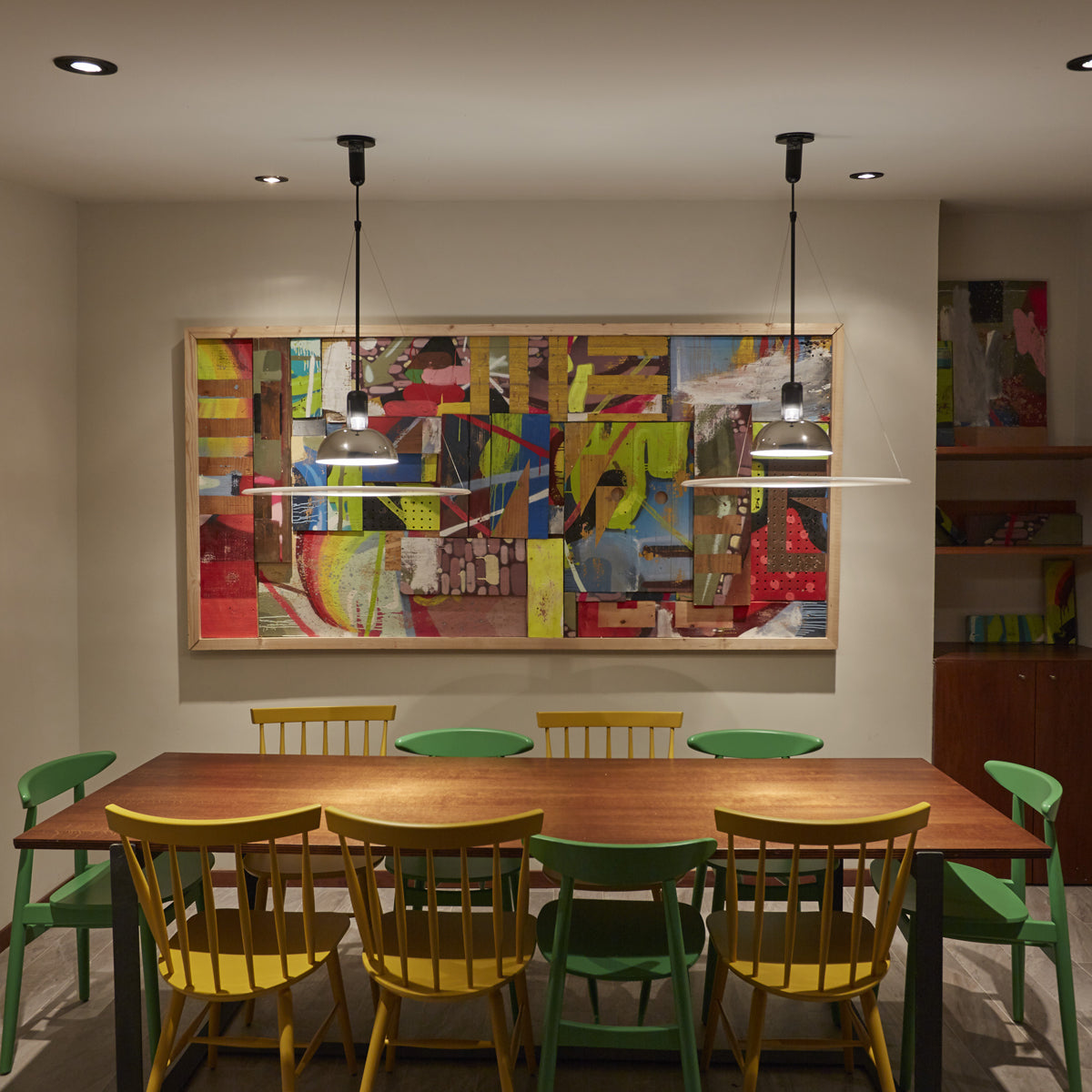 Frisbi Plastic and steel Pendant Lighting in Various Colors
