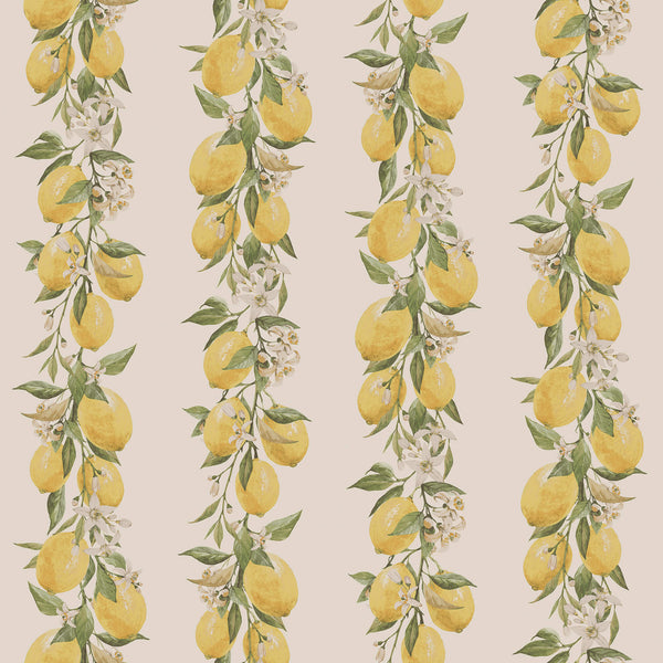Lemon Stripe Yellow/Beige Wallpaper from the Just Kitchens Collection by Galerie Wallcoverings