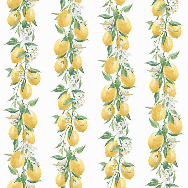 Lemon Stripe Yellow/Green Wallpaper from the Just Kitchens Collection by Galerie Wallcoverings