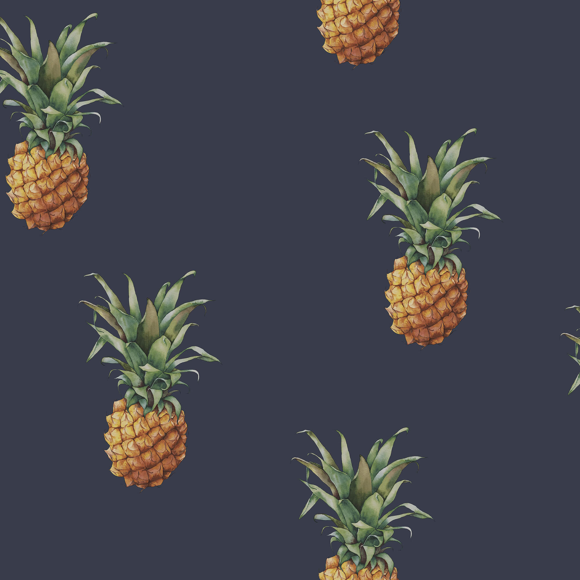 sample pineapples navy wallpaper from the just kitchens collection by galerie wallcoverings 1