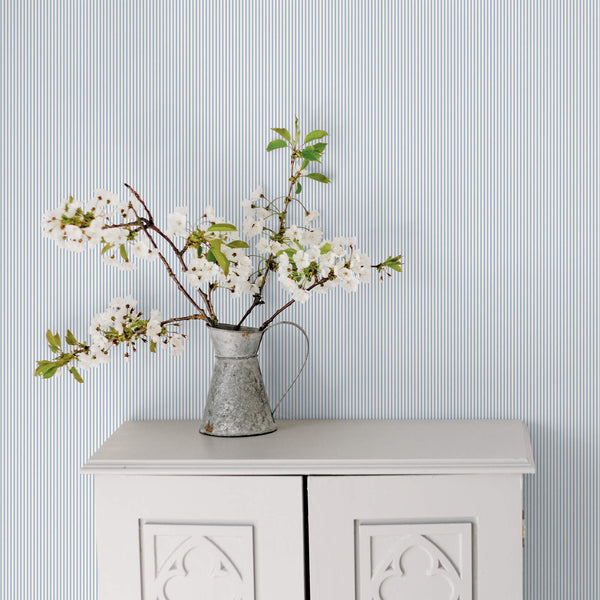 Candy Stripe Blue Wallpaper from the Small Prints Collection by Galerie Wallcoverings