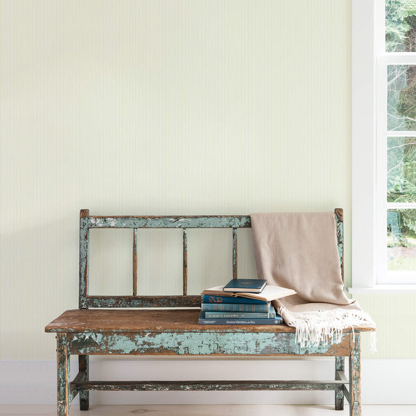 Candy Stripe Sage Wallpaper from the Small Prints Collection by Galerie Wallcoverings