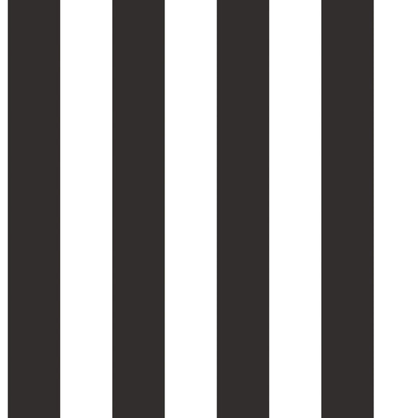 Awning Stripe Black Wallpaper from the Just Kitchens Collection by Galerie Wallcoverings