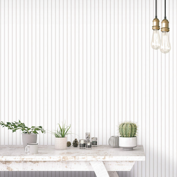 Napkin Stripe Grey/Beige Wallpaper from the Just Kitchens Collection by Galerie Wallcoverings
