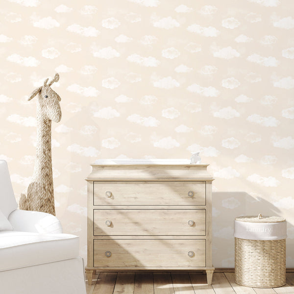 Cloud Beige Wallpaper from the Tiny Tots 2 Collection by Galerie Wallcoverings