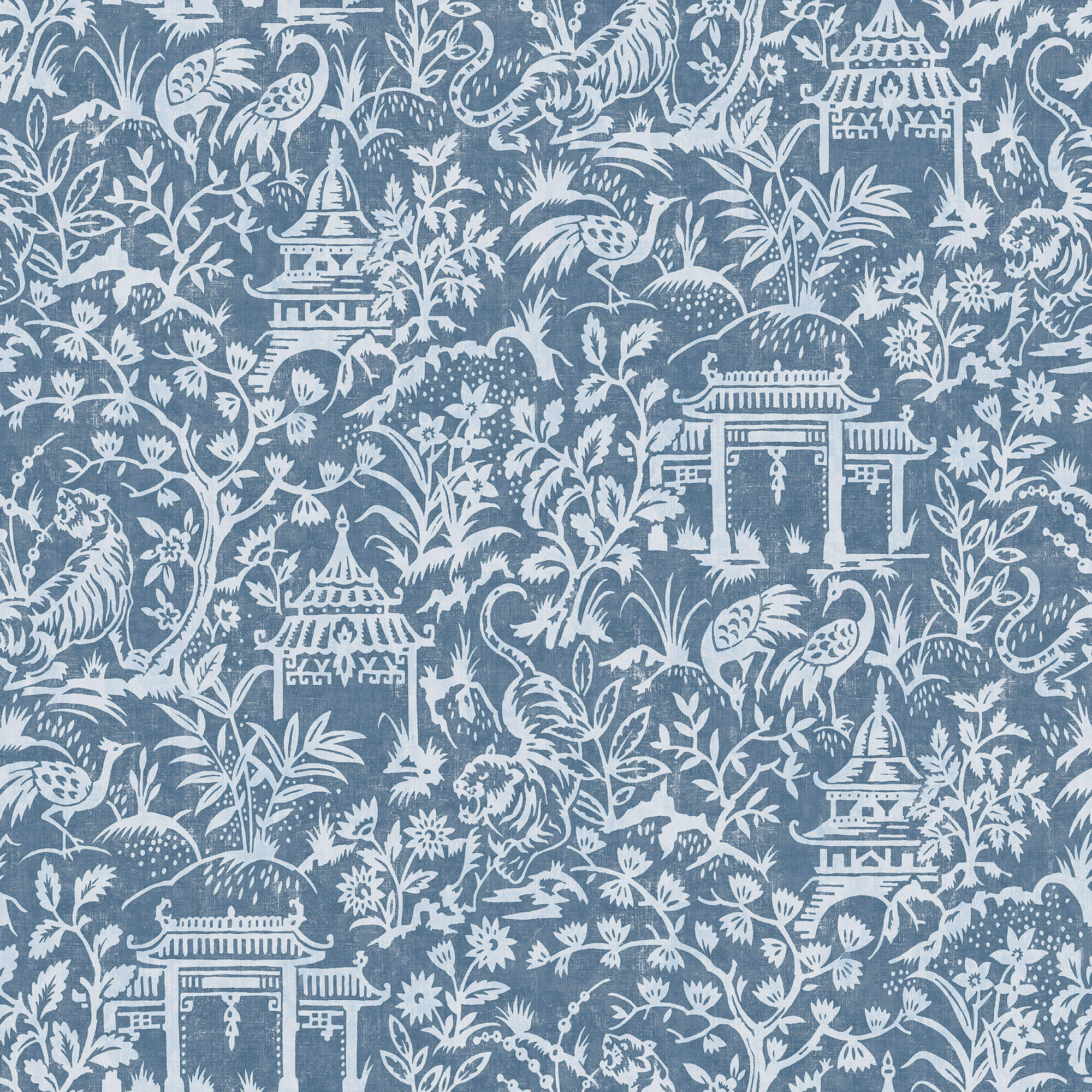 Garden Toile Blue Wallpaper from the Secret Garden Collection by Galerie Wallcoverings