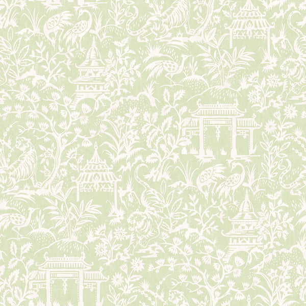 Garden Toile Green Wallpaper from the Secret Garden Collection by Galerie Wallcoverings