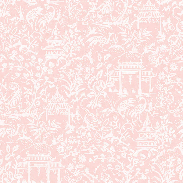 Garden Toile Pink Wallpaper from the Secret Garden Collection by Galerie Wallcoverings