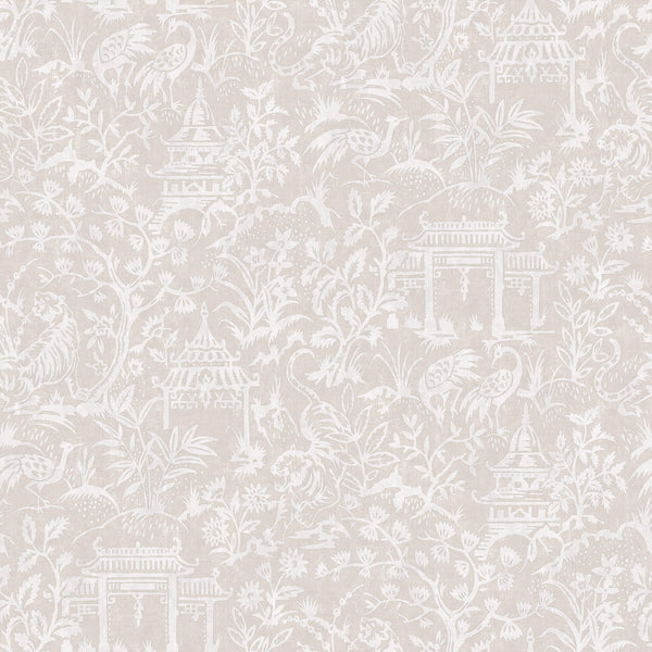 Garden Toile Taupe Wallpaper from the Secret Garden Collection by Galerie Wallcoverings