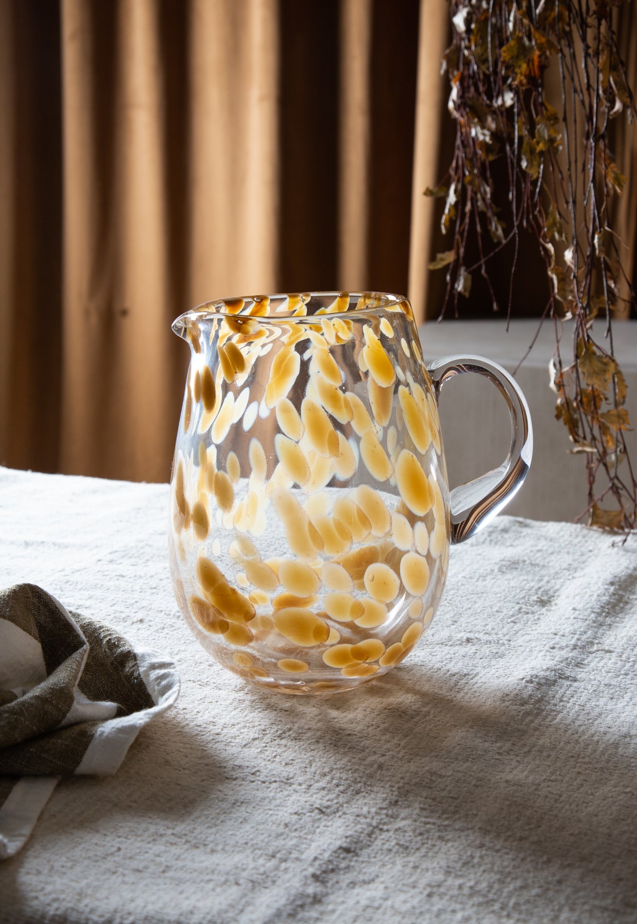 jali water carafe in amber