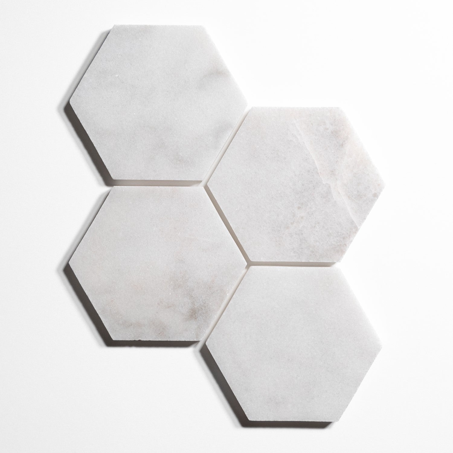 glacier white 5 hexagon tile by Designer Rug gw5hx 1