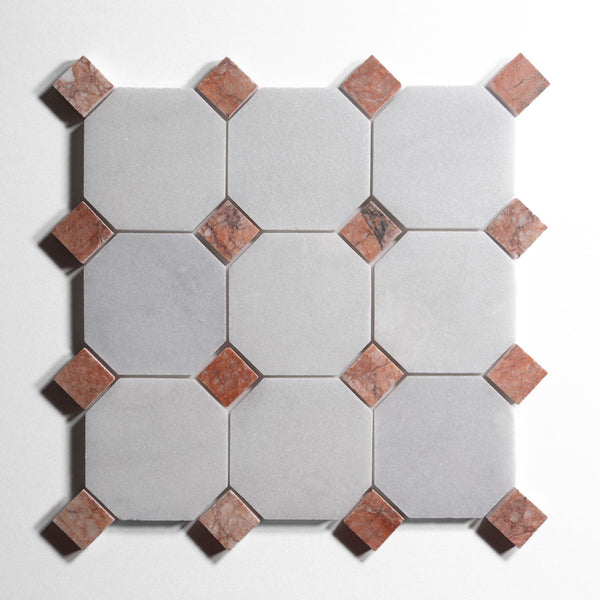 Glacier White Accent Red Onyx Tile Sample