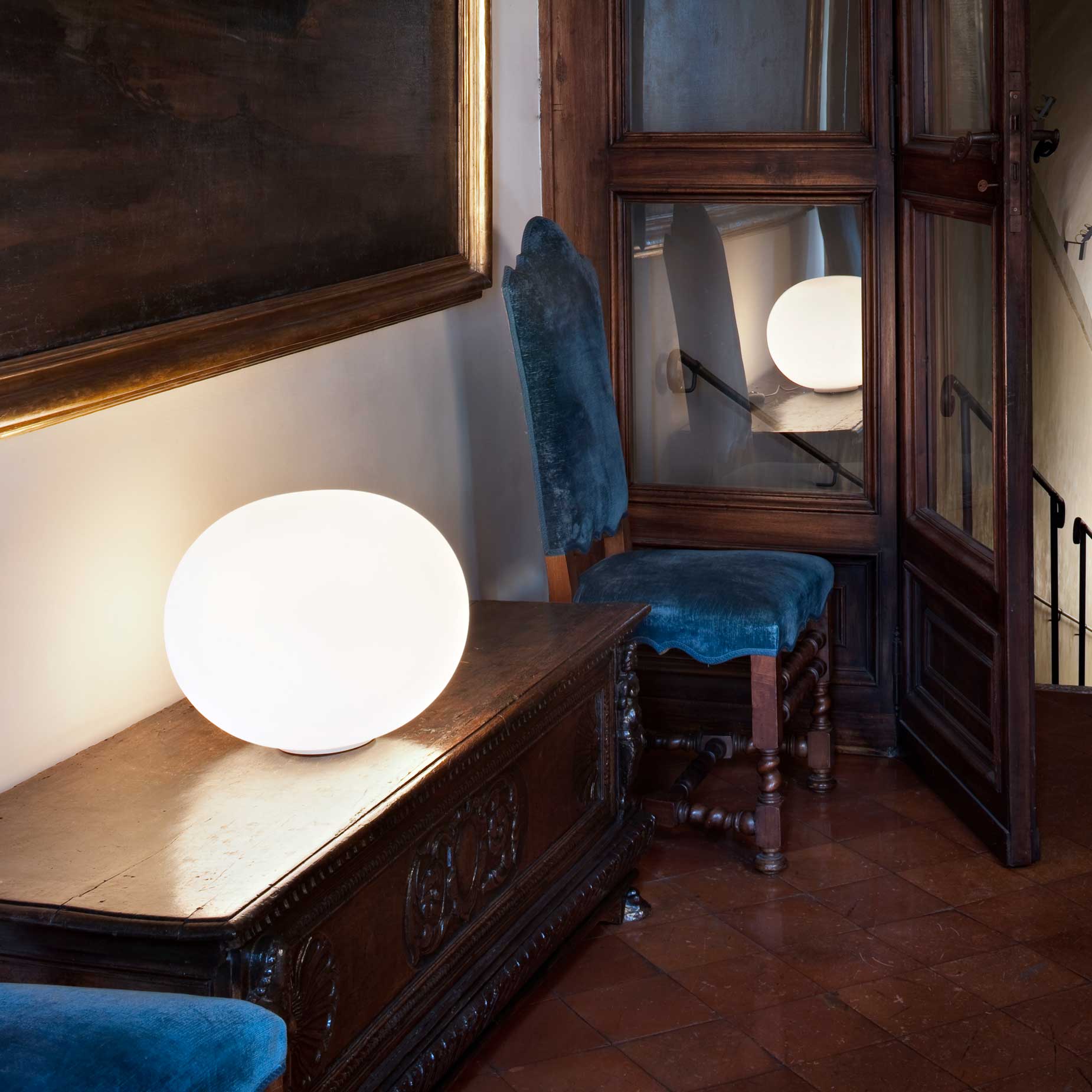 Glo-Ball Aluminum Opal Table Lighting