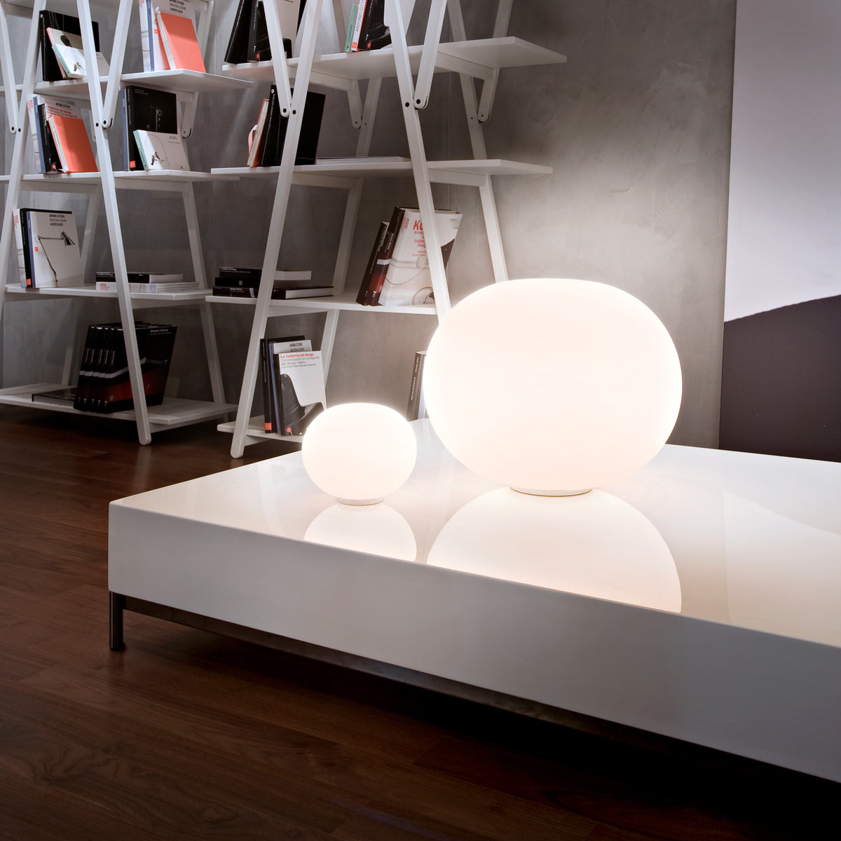Glo-Ball Aluminum Opal Table Lighting