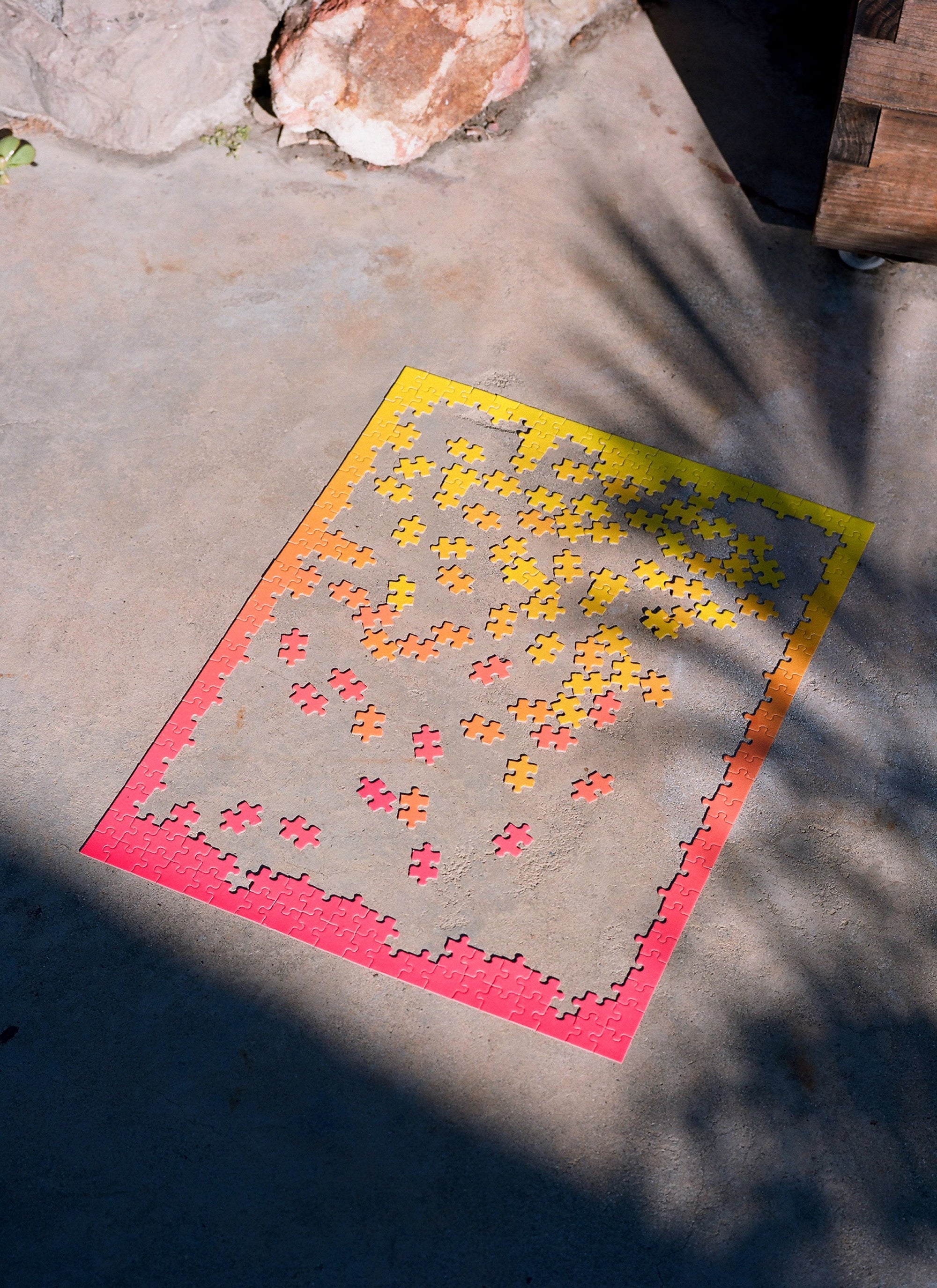 Gradient Puzzle in Red & Yellow design by Areaware