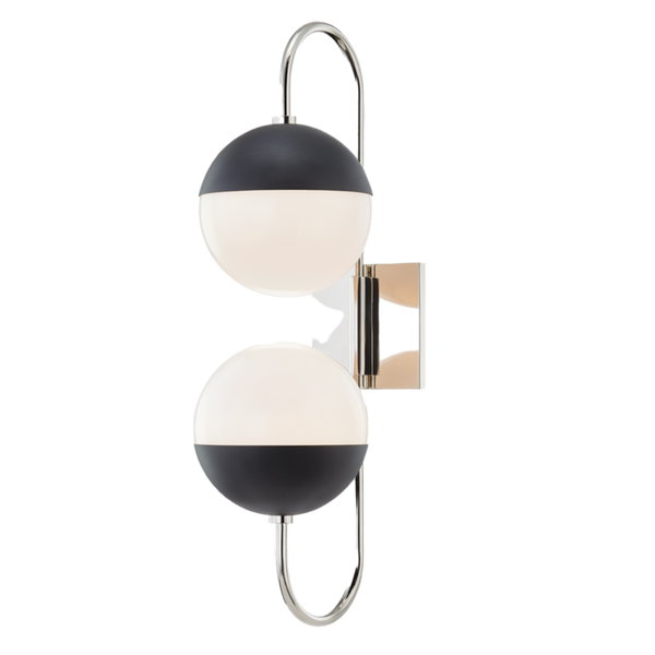 renee 2 light wall sconce by mitzi h344102a agb bk 4
